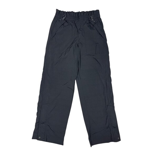 Athleta Trekkie High Rise Parachute Pants Size 4 Black Zip Ankle Elastic Waist - Picture 1 of 12